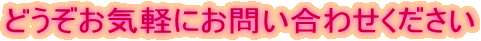 どうぞお気軽にお問い合わせ下さい
