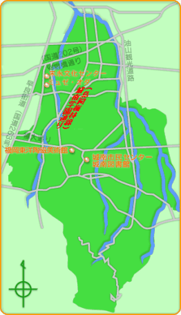 城南区の芸術、文化の簡易イラストマップの画像