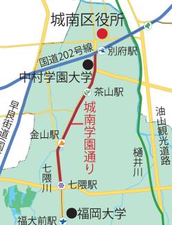 画像：城南学園通りのイラストマップ