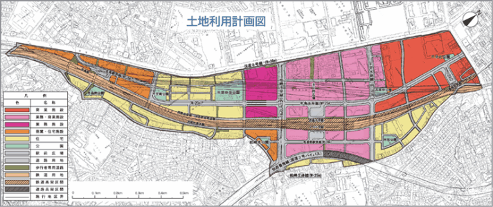 香椎副都心土地区画整理事業の区域図