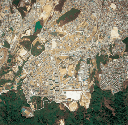 柏原地区の航空写真