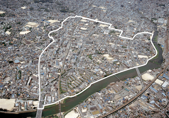 塩原地区の航空写真