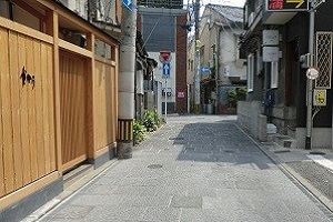 西中洲地区の石畳の写真