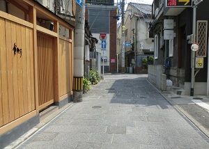 西中洲地区の石畳の写真