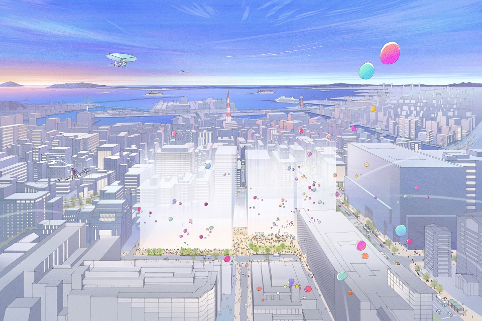 天神二丁目南ブロック駅前東西街区のイメージ図