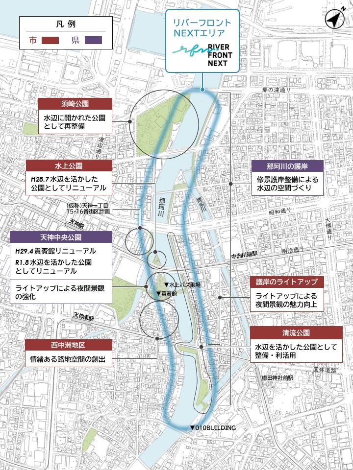 リバーフロントネクストエリアの位置図
