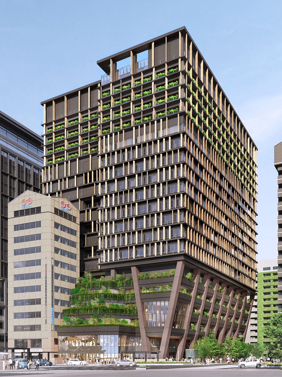 仮称天神１－７計画の外観パース