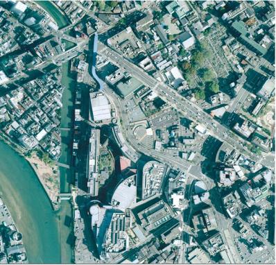 祇園町地区の航空写真