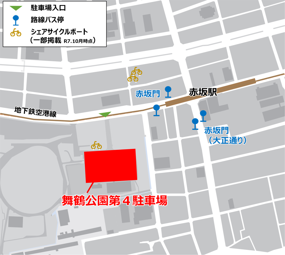 舞鶴公園第４駐車場の位置図