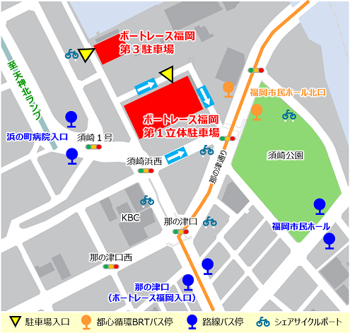 ボートレース福岡第1立体駐車場位置図