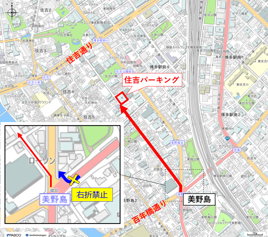 画像：住吉パーキング案内図１