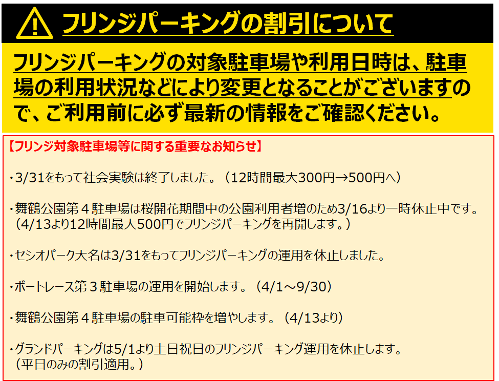 フリンジパーキングの割引について
