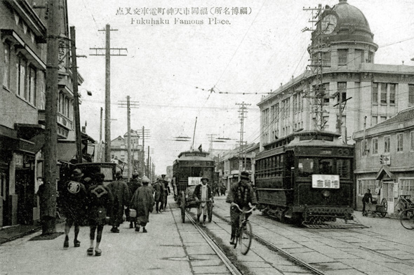 【大正期】福岡天神町電車交差点(写真大)
