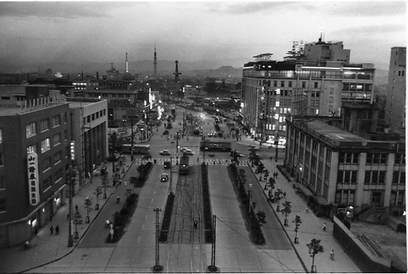 【昭和30年代】天神交差点(海側より)(写真大)