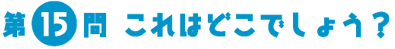 第15問　これはどこでしょう？
