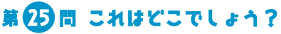第25問　これはどこでしょう？