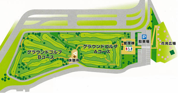 グラウンドゴルフ場内の地図