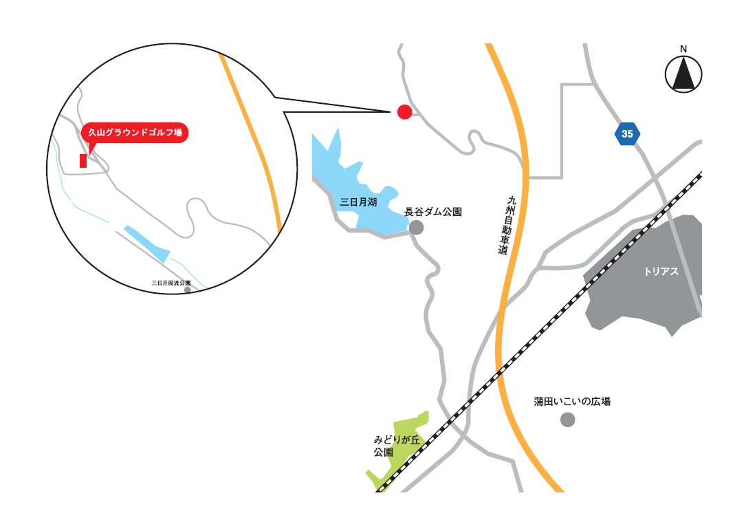 久山グランドゴルフ場周辺地図