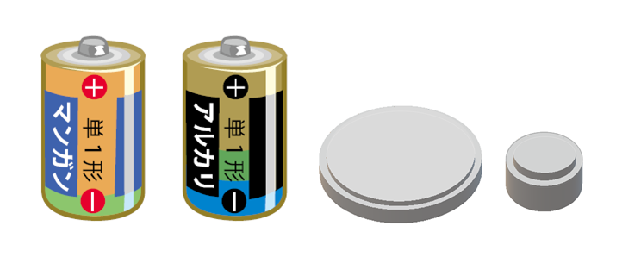 回収する電池類の画像