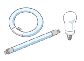 回収している蛍光管の画像
