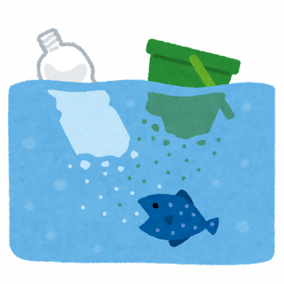 マイクロプラスチックを魚が食べる様子