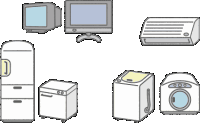 家電リサイクル法対象品のイラスト