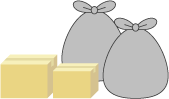 引っ越しごみなど多量に発生するごみのイラスト