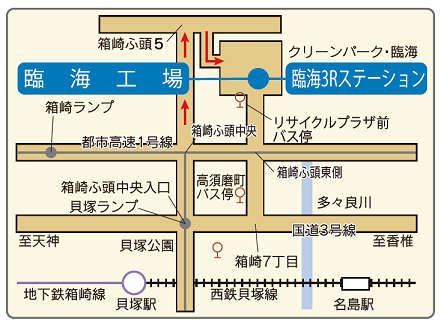 臨海工場、臨海３Rステーションの地図画像