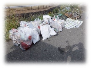 集めたごみの写真