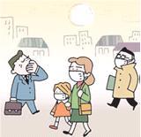 マスクを着用している人々のイラスト