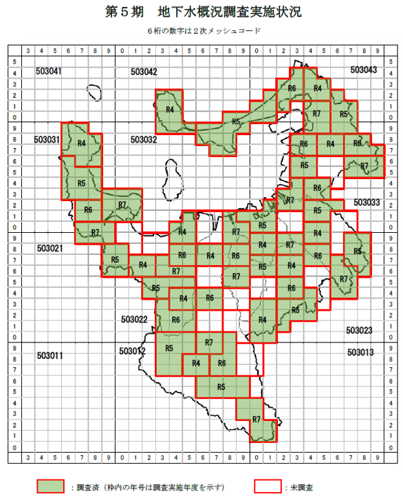 第５期　地下水概況調査実施状況