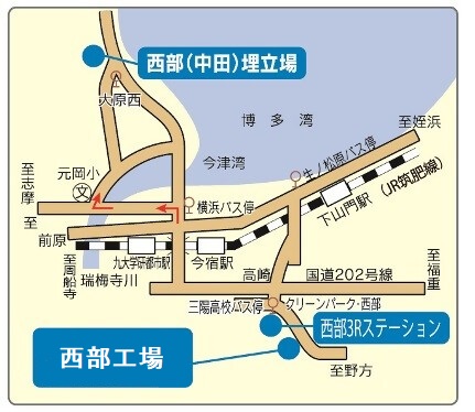 西部工場の地図
