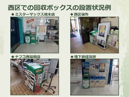 スライド６（西区での回収ボックスの設置状況）