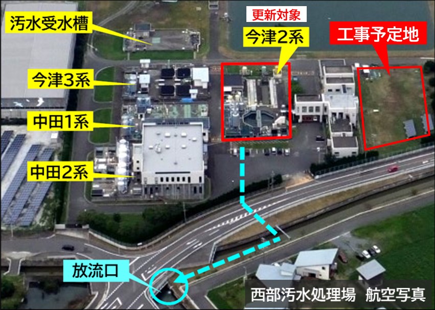 西部汚水処理場 航空写真