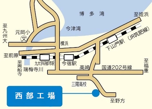 西部工場の地図