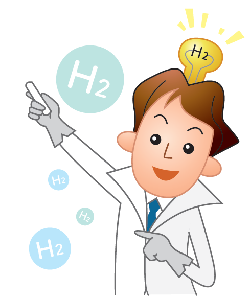 水素について説明する人