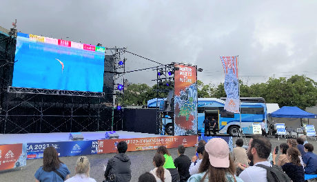 世界水泳での活用風景