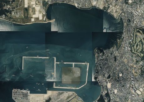 平成7年埋立工事着工時のアイランドシティの空撮写真