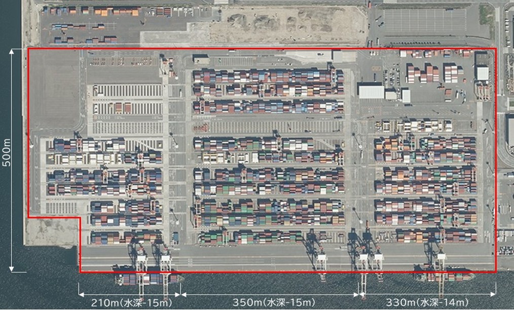 画像：アイランドシティコンテナターミナルの航空写真