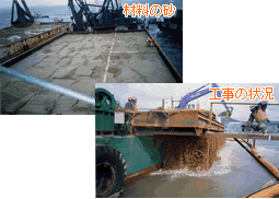 画像：覆砂工事の様子