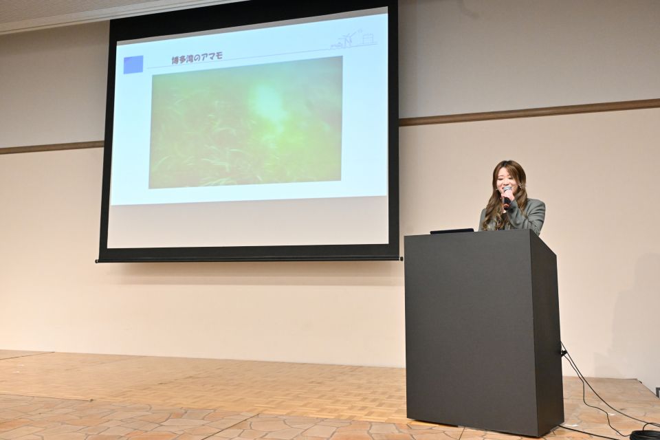 発表をする東洋建設株式会社九州支店