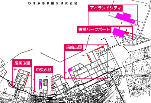画像：博多港制限区域位置図
