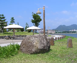 画像：アイランドシティの外周緑地と遊歩道	