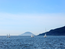 小戸ヨットハーバーからの眺望の写真