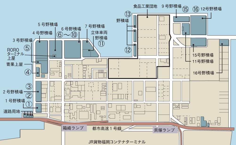 箱崎ふ頭平面図