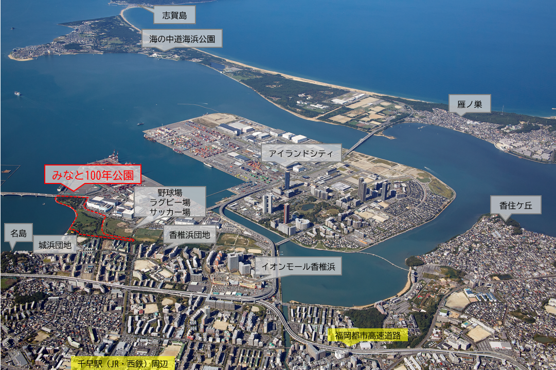 みなと100年公園位置図