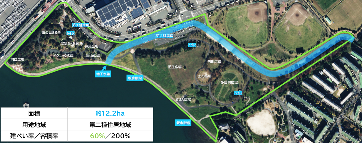 みなと100年公園の全体図