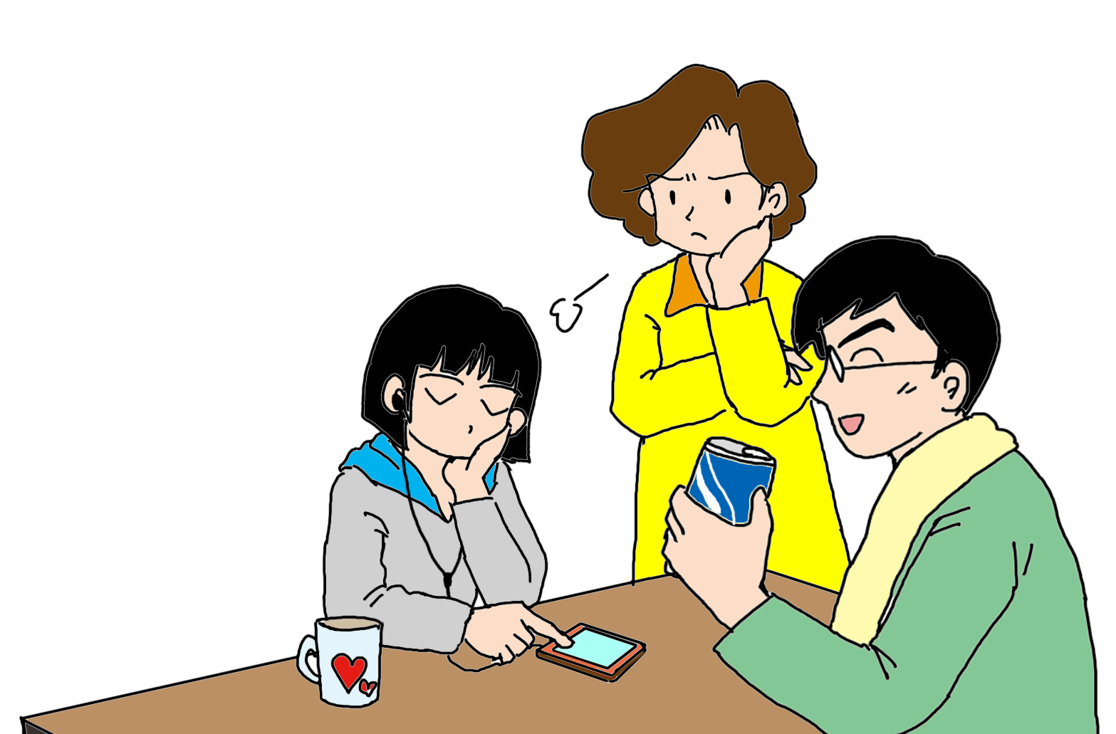 メディアへの過剰接触の影響のイメージイラスト１