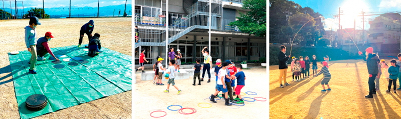 子どもたちが遊んですごしている様子の画像