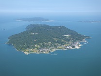 能古島の上空写真